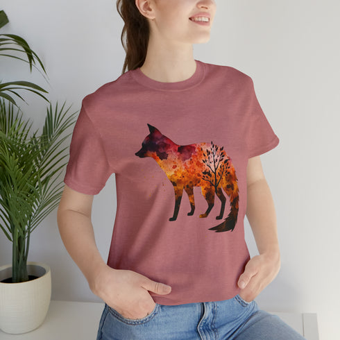 Autumn Fox Silhouette - Short Sleeve Tee